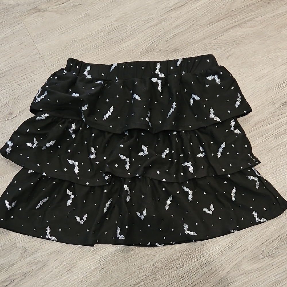 Wonder Nation Black Tiered Skirt with White Accents